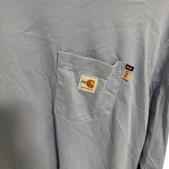 Carhartt Force Long Sleeve Shirt Mens Size XXL Pocket Light Blue - Picture 6 of 8